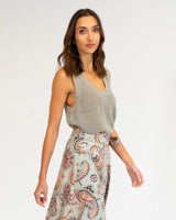 PALM COVE KNIT TANK in Khaki by Elms and King
