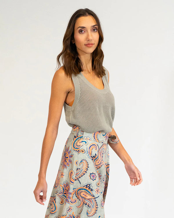 PALM COVE KNIT TANK in Khaki by Elms and King