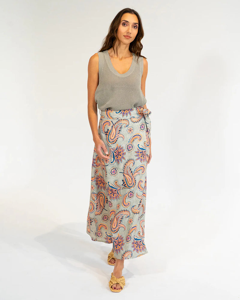 PALM COVE KNIT TANK in Khaki by Elms and King