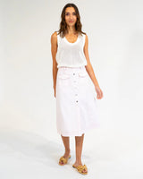 PALM COVE KNIT TANK in White by Elms and King