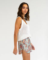 PALM COVE KNIT TANK in White by Elms and King