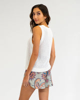 PALM COVE KNIT TANK in White by Elms and King