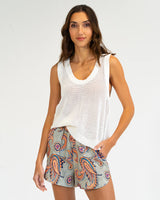 PALM COVE KNIT TANK in White by Elms and King