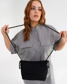 PANAMA CROSSBODY BAG | Black Neo Plait - Darling & Domain