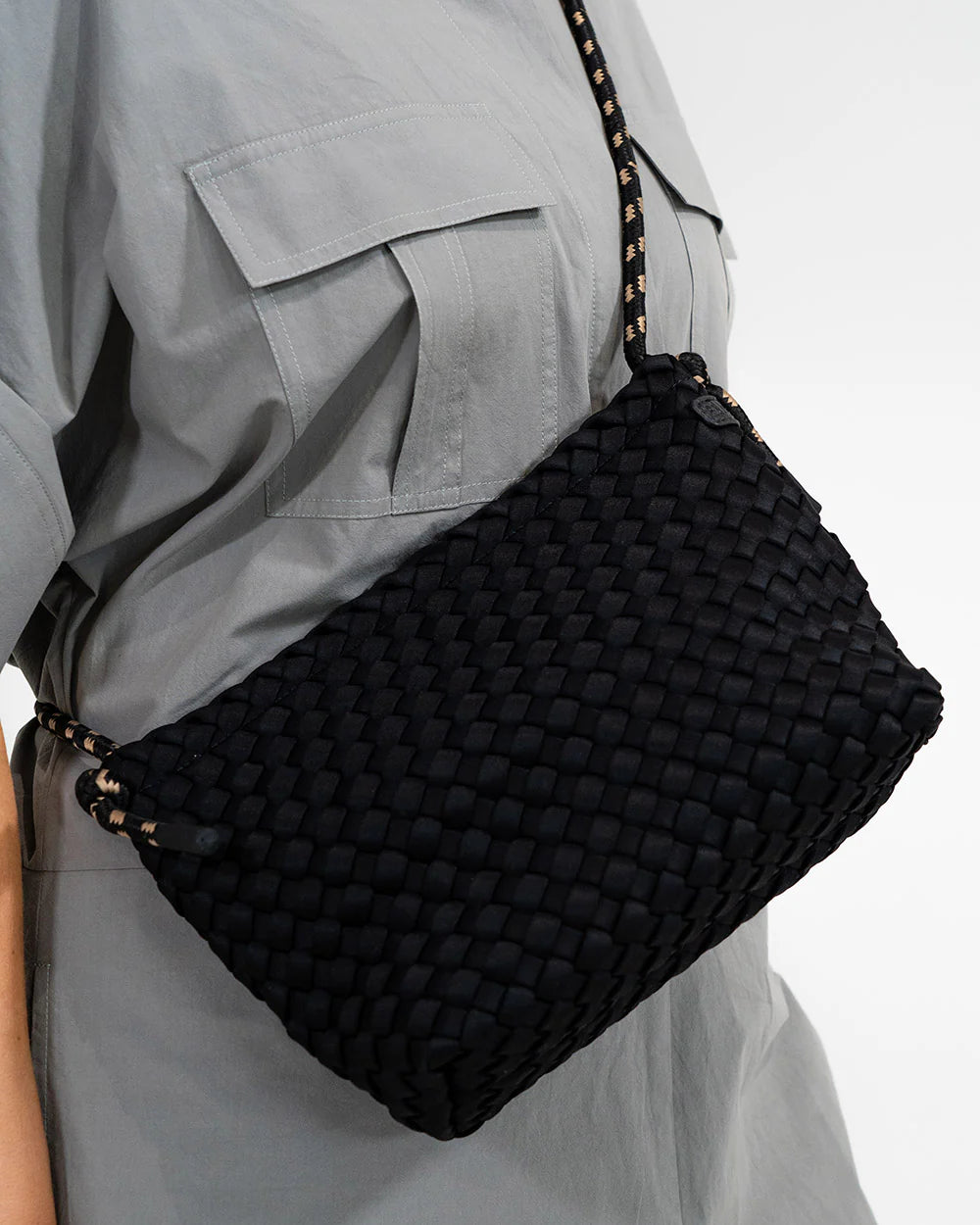 PANAMA CROSSBODY BAG | Black Neo Plait - Darling & Domain