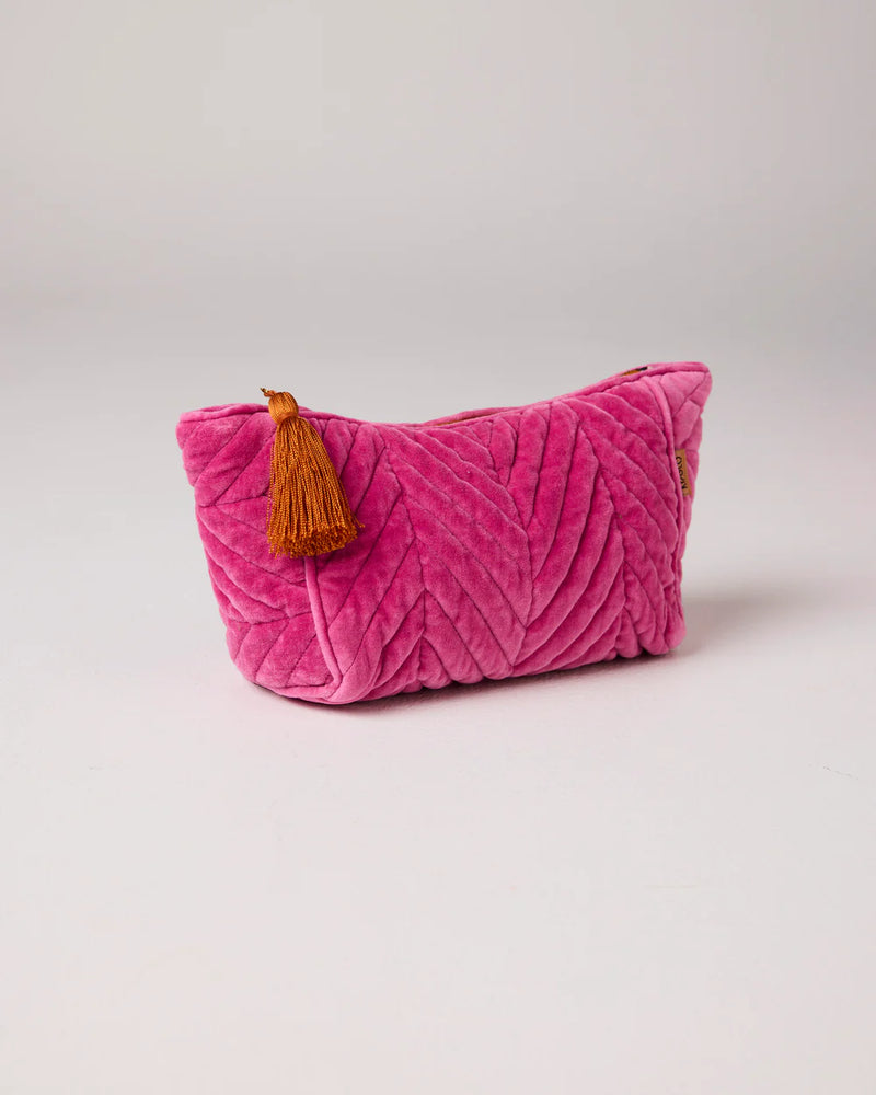 Velvet Toiletry Bag in Pink by Kip & Co