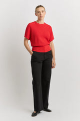Pointelle Knit Dolman in Poppy by Toorallie