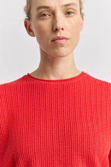 Pointelle Knit Dolman in Poppy by Toorallie