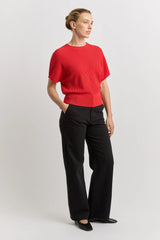 Pointelle Knit Dolman in Poppy by Toorallie