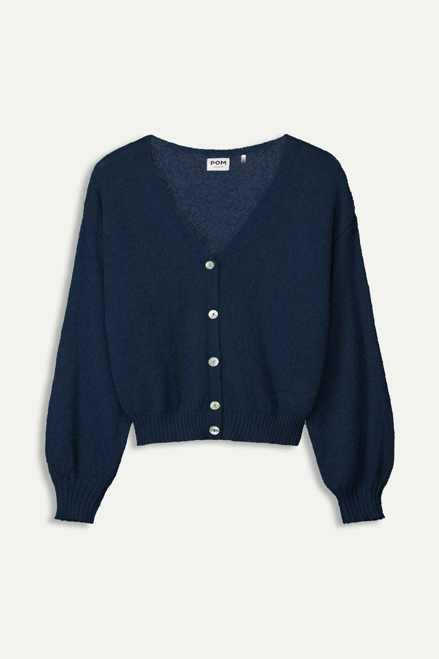 POM CARDIGAN | Deep Dark Blue
