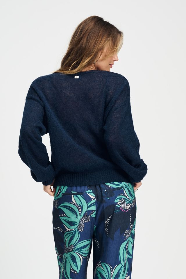 POM CARDIGAN | Deep Dark Blue