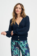 POM CARDIGAN | Deep Dark Blue
