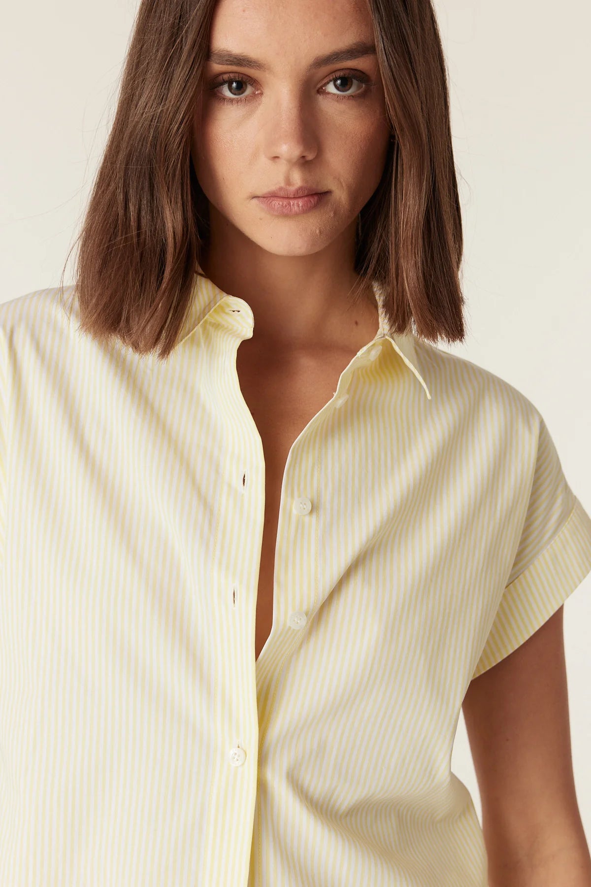 PORTSEA SHIRT in Yellow Stripe by Cable Melbourne