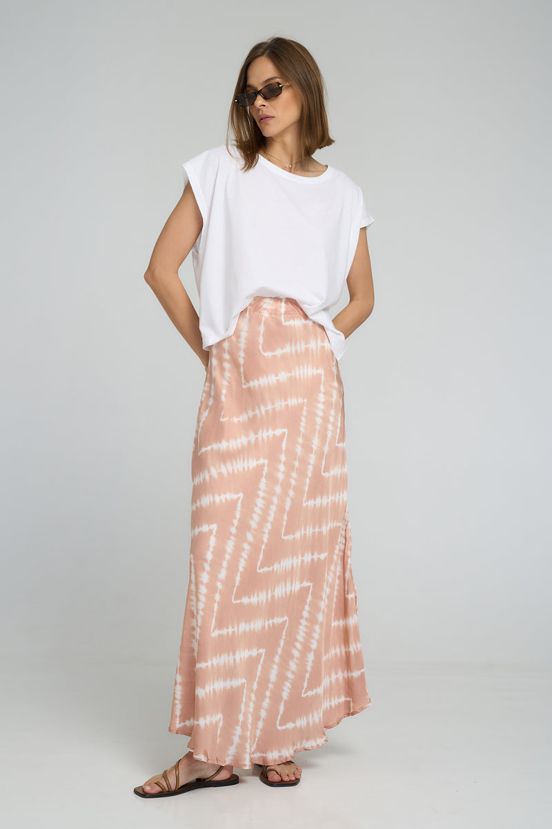 ASHBOURNE SKIRT | Celestial Tie Dye + Guava