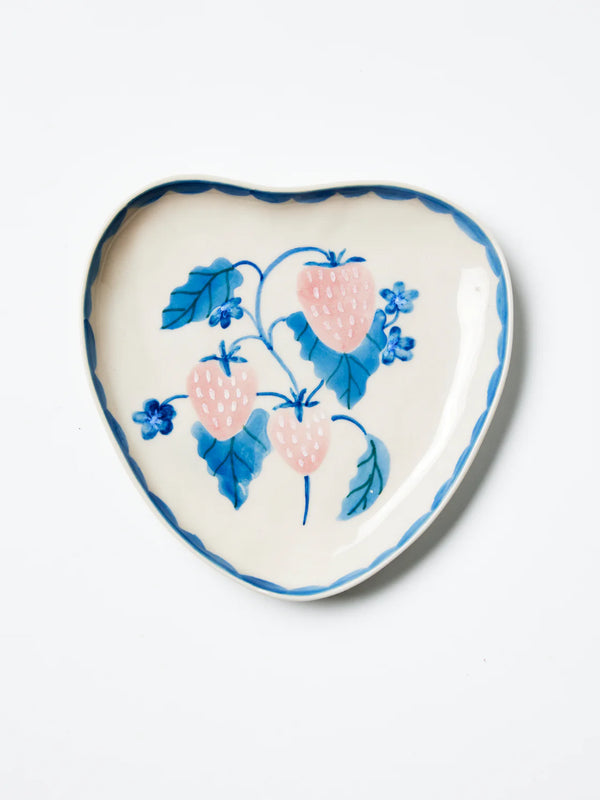 Jones and Co Strawberry heart blue tray available at Darling and Domain