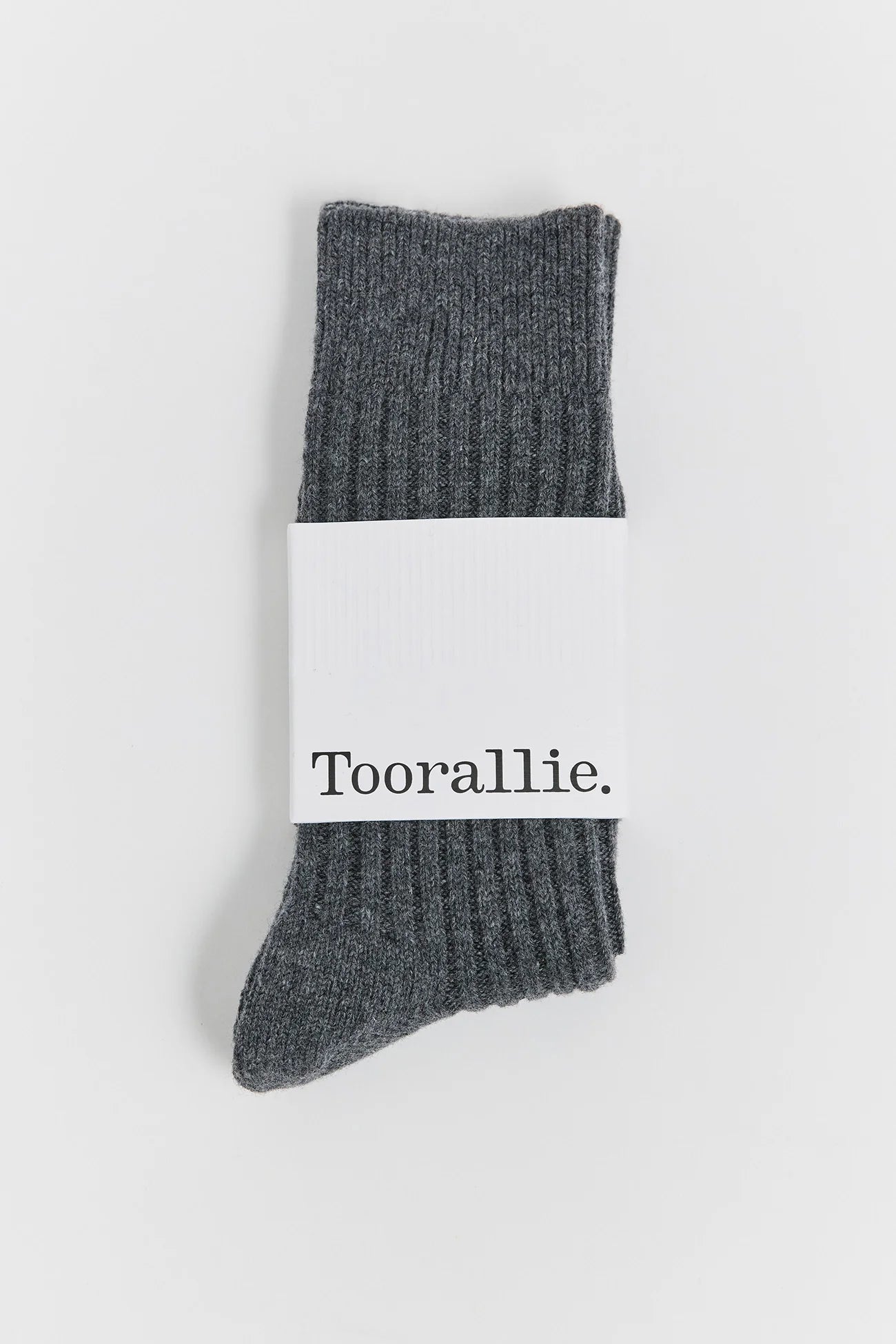 Ribbed Merino Socks in Zinc by Toorallie