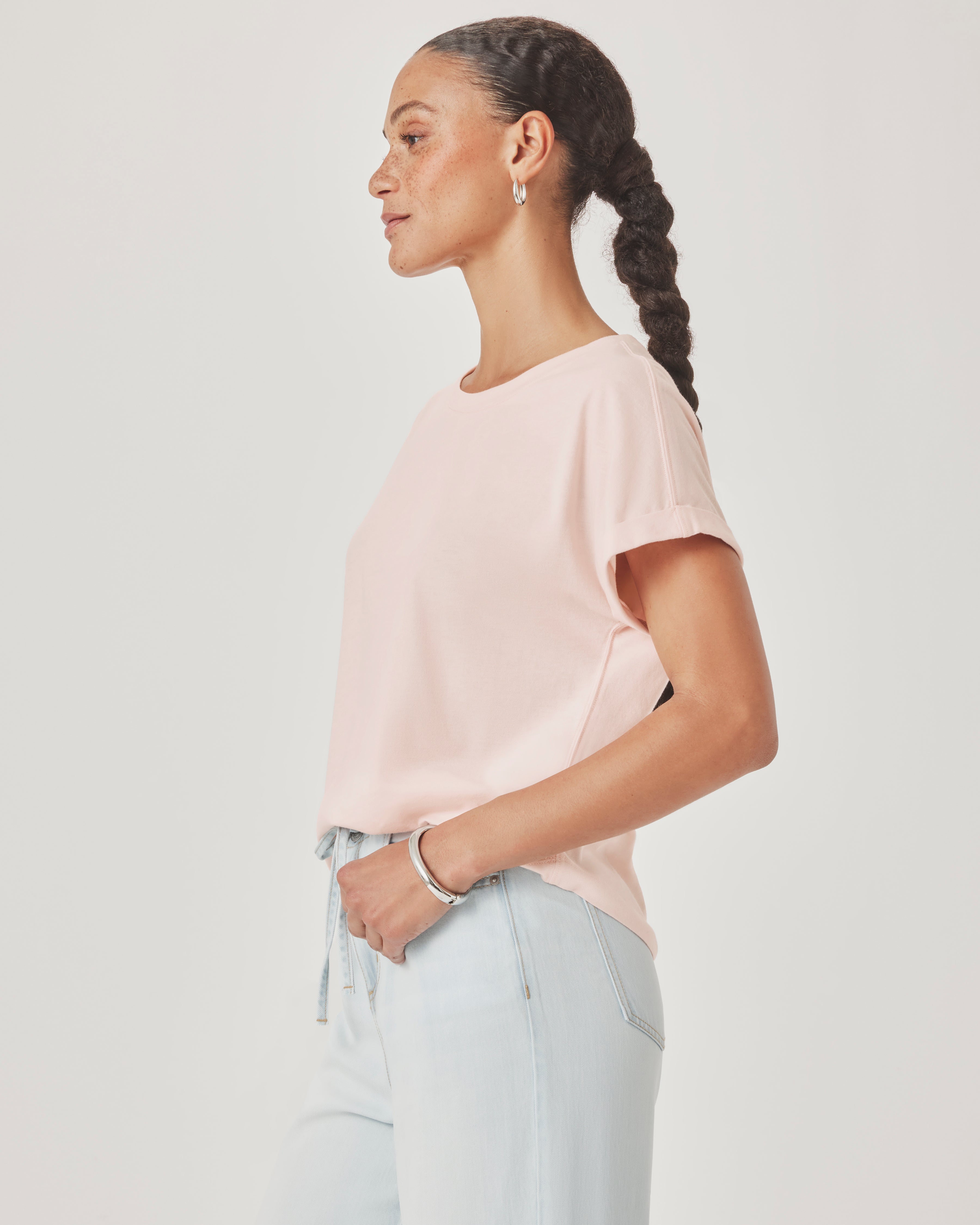 SKYE SHORT SLEEVE TEE in Rose Petal by Splendid