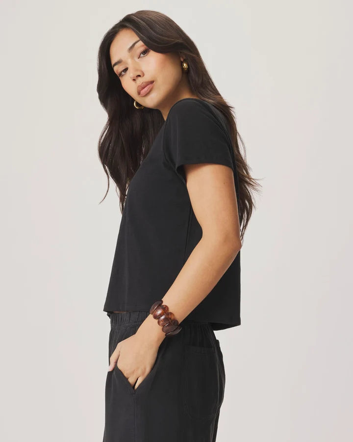 LOUISA SHORT SLEEVE TEE in Black by Splendid