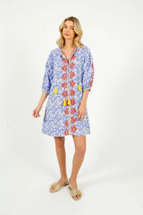 LILA PRINT DRESS in Orange Embr by Place de Soleil