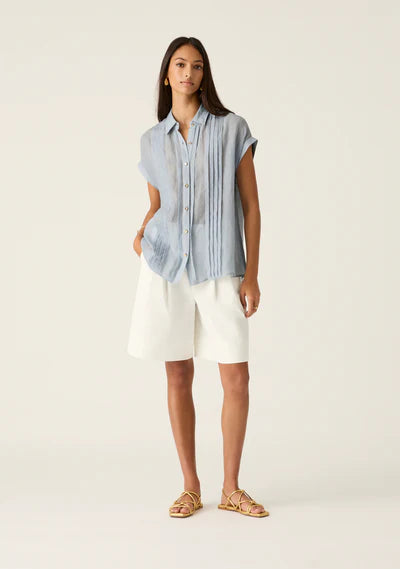 ALESSIA TUNIC SHIRT in Aura Blue from MOS The Label