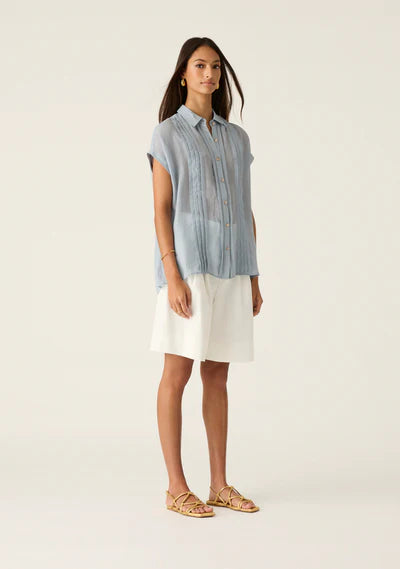 ALESSIA TUNIC SHIRT in Aura Blue from MOS The Label