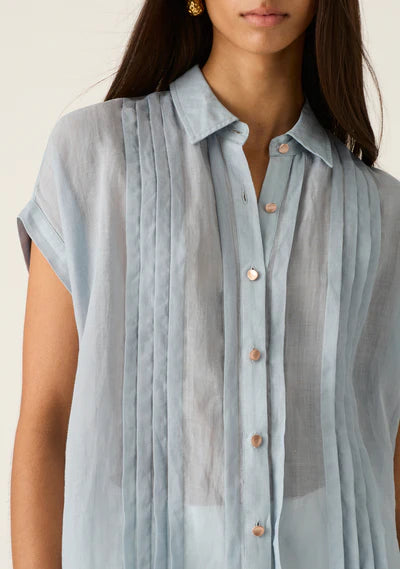 ALESSIA TUNIC SHIRT in Aura Blue from MOS The Label