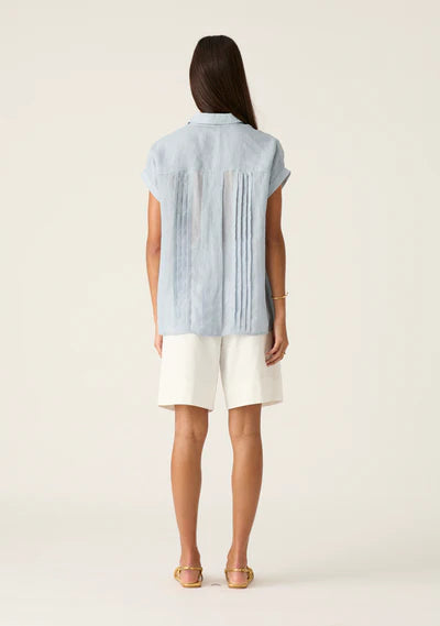 ALESSIA TUNIC SHIRT in Aura Blue from MOS The Label