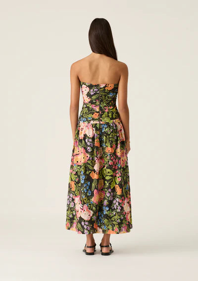 HARPER STRAPLESS DRESS in Harper Print from MOS The Label