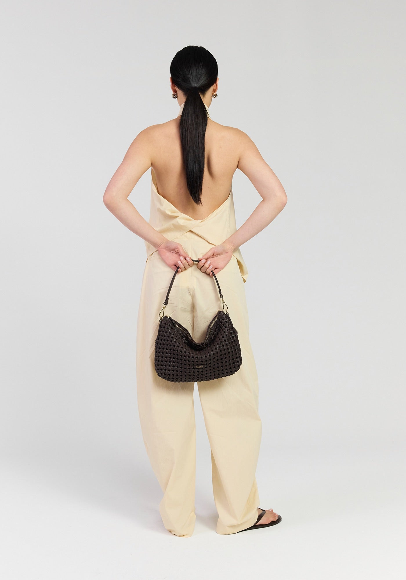 CLAUDIA SHOULDER BAG in Cacao Braid by Saben