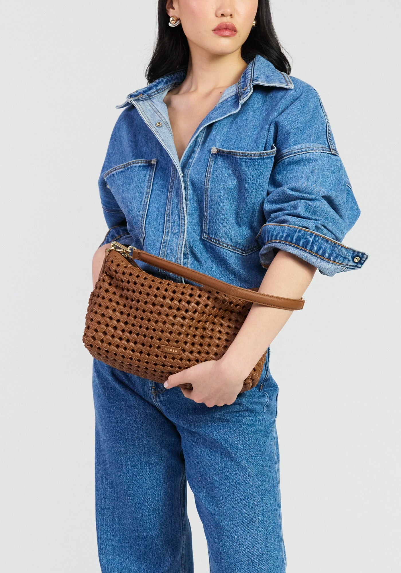 CLAUDIA SHOULDER in Tan Braid by Saben
