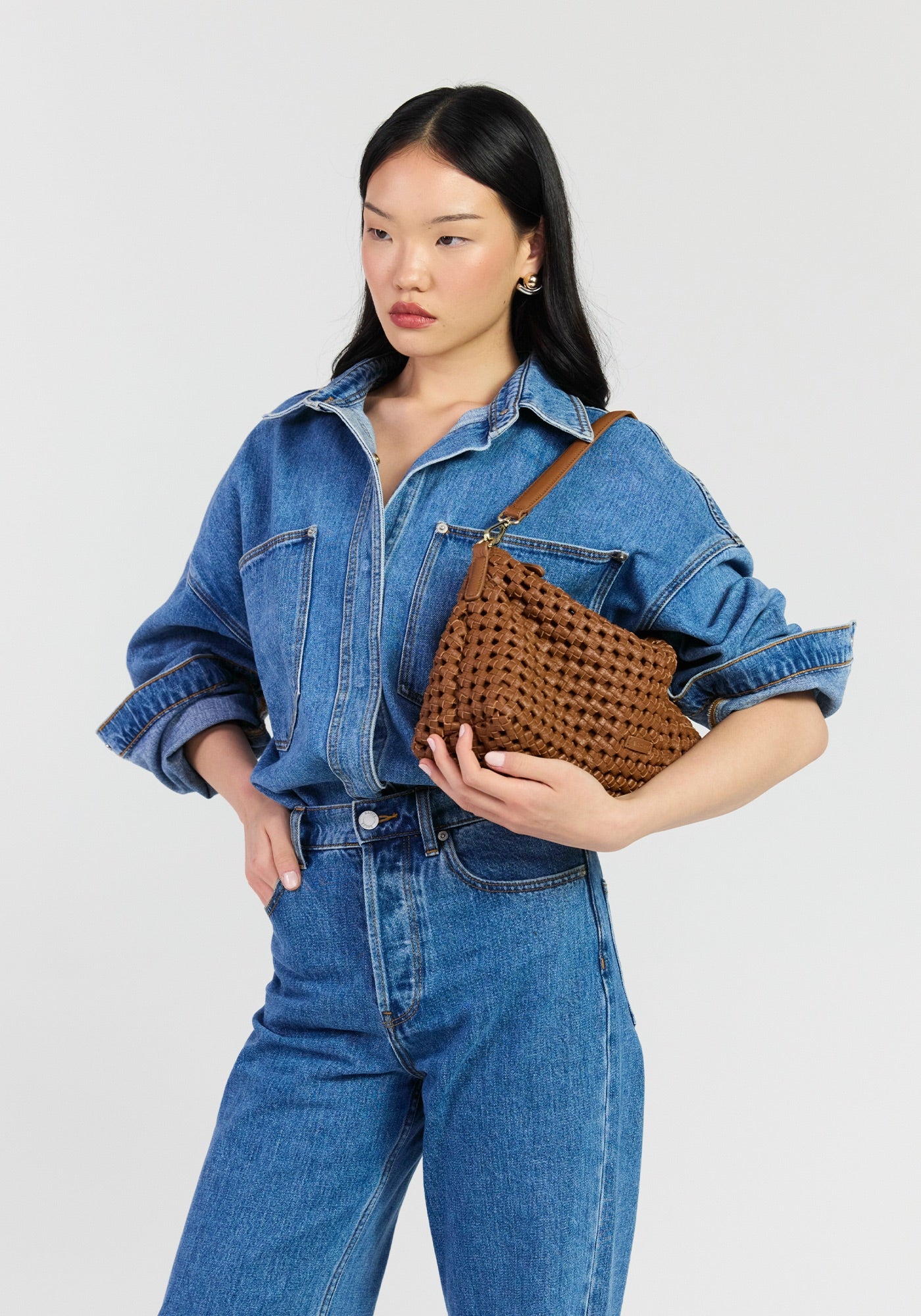 CLAUDIA SHOULDER in Tan Braid by Saben