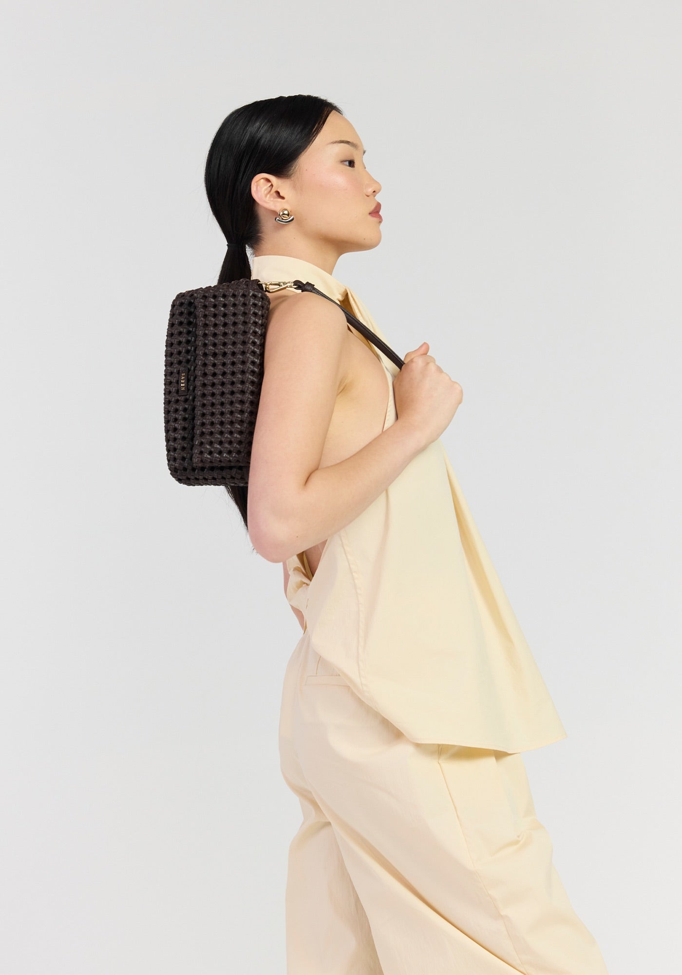 MILLA SHOULDER BAG in Cacao Fine Braid by Saben