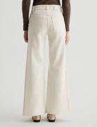 SAIGE WIDE LEG JEAN in Powder Ecru by AG Jeans