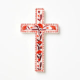 SAMIRA LARGE CROSS in Pink Flower by Jones & Co