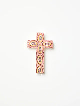SAMIRA SMALL CROSS in Pink Eyes by Jones & Co