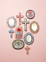 SAMIRA SMALL CROSS in Pink Eyes by Jones & Co