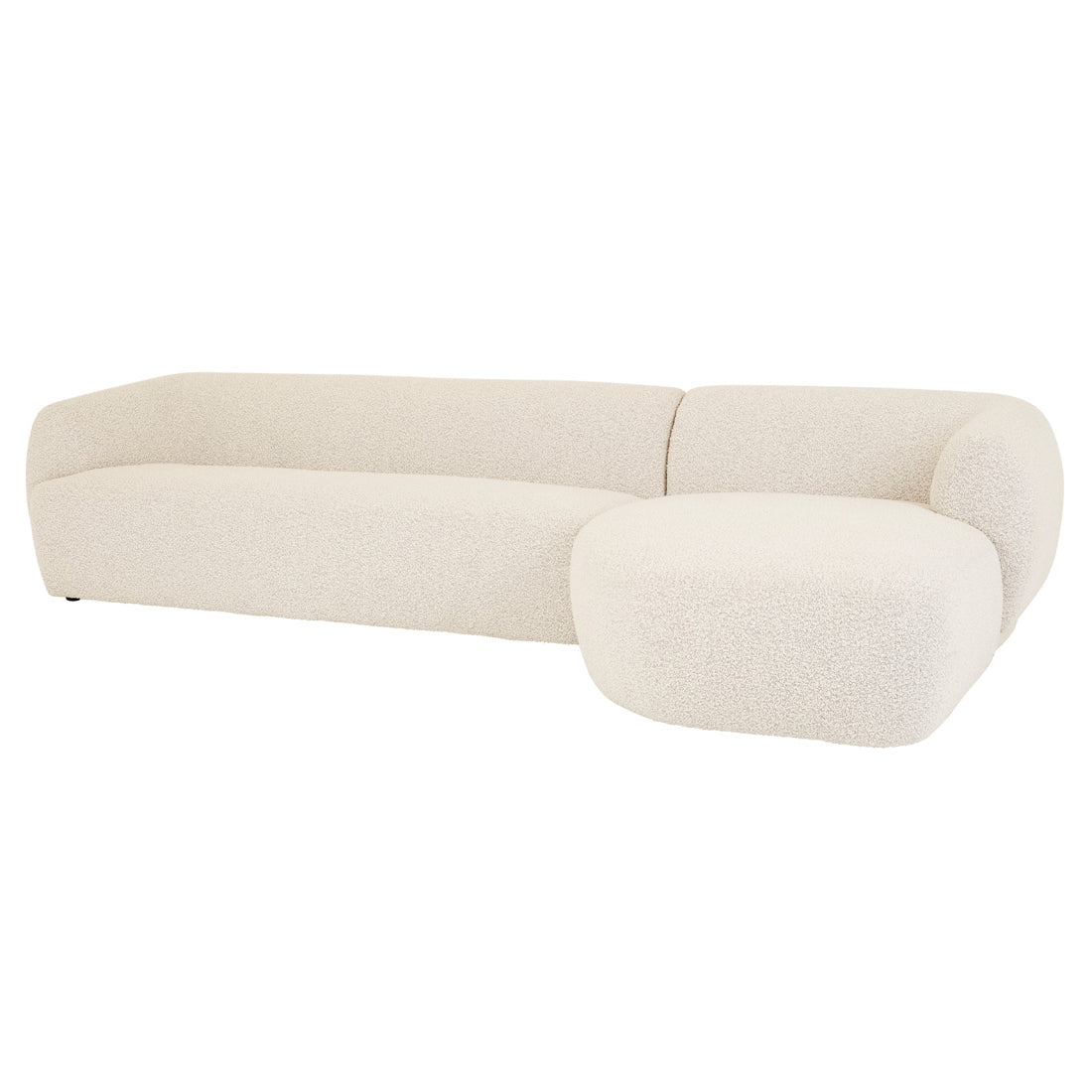 MADRID SLOPE RIGHT CHAISE SOFA SET in Grey Specle Boucle by GlobeWest at Darling and Domain