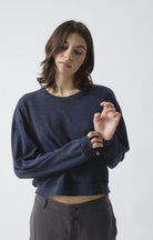 SONOMA LONG SLEEVE TEE SON02IG in Navy Blue by American Vintage