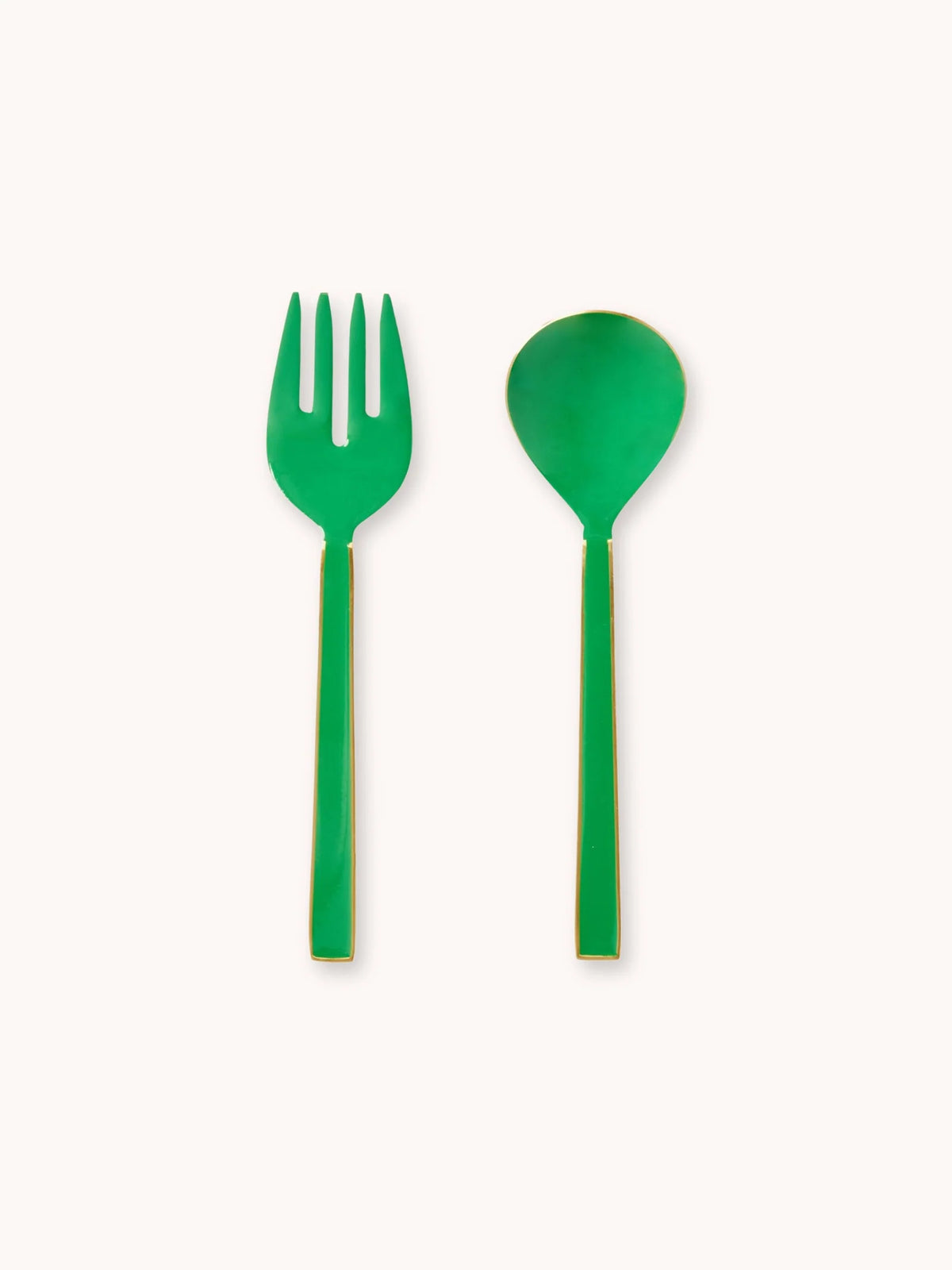 ENAMEL SALAD SERVERS in Emerald by Bonnie and Neil