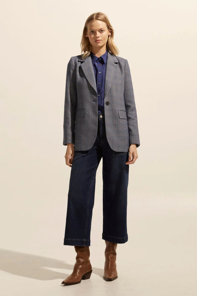 SCOUT JACKET in Sapphire Check from Zoe Kratzmann at Darling & Domain