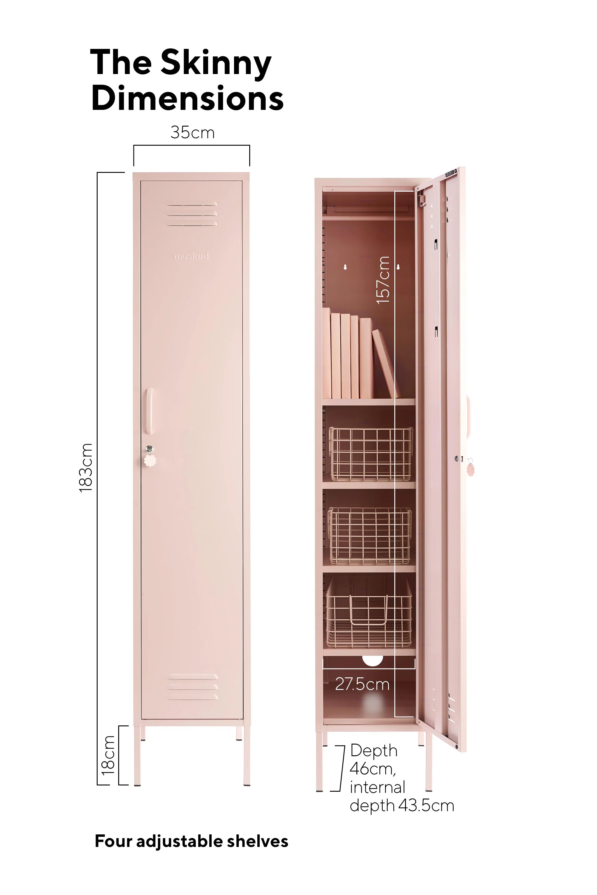 The Skinny Locker in Blush by MUSTARD MADE