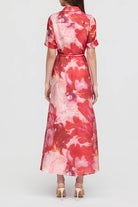 INA MAXI SHIRT DRESS in Pink + Red Floral from Sofia Irina