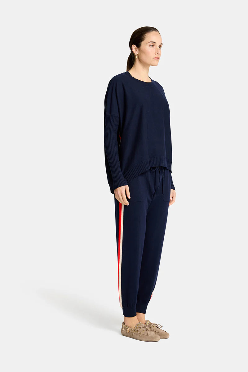 SPEED STRIPE TRACK PANT in Navy by Arlington Milne