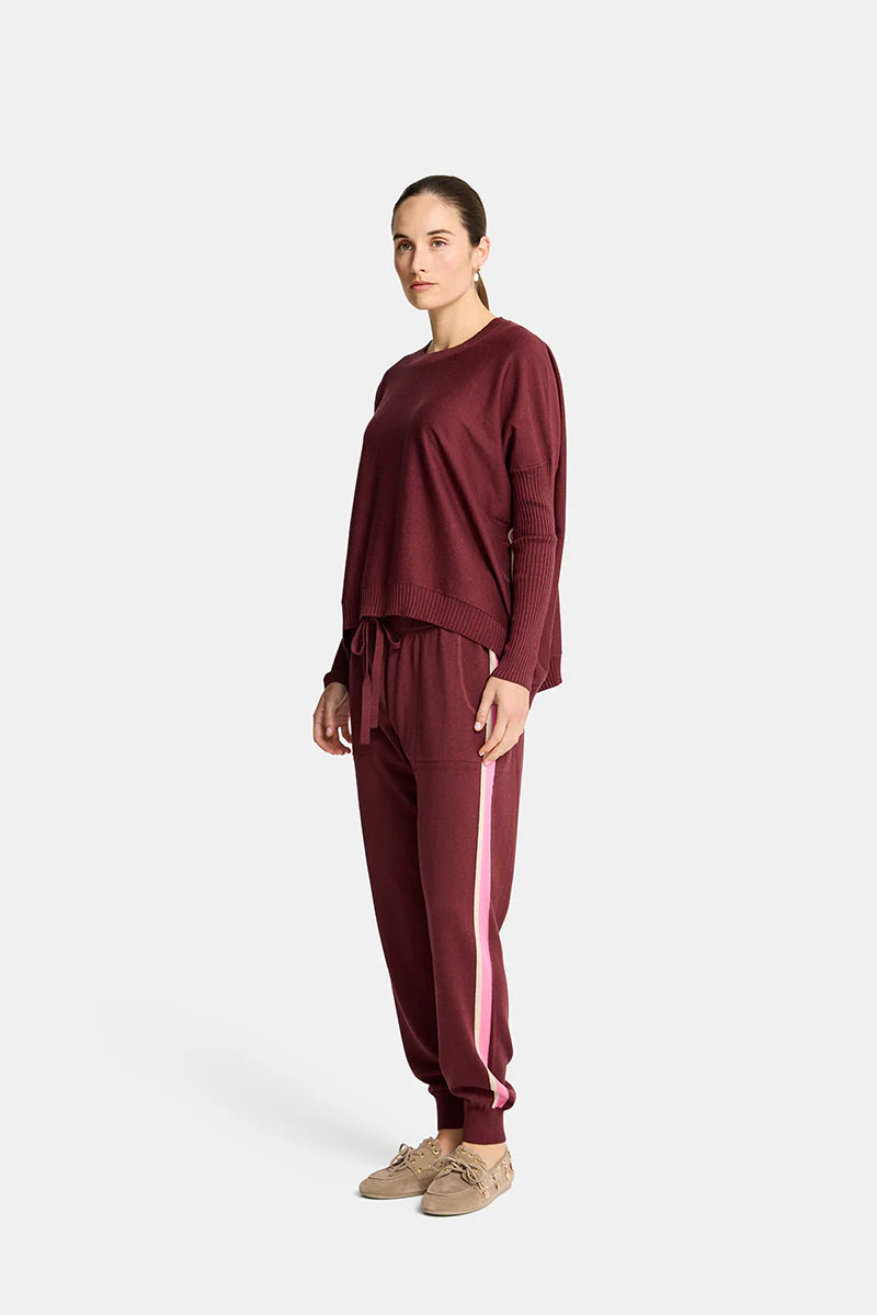 SPEED STRIPE TRACK PANT in Pinot by Arlington Milne
