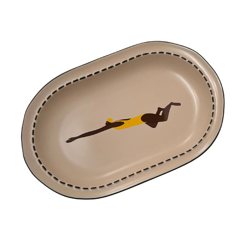 LARGE SERVING PLATE in Push and Glide Biscotti by AITCH.