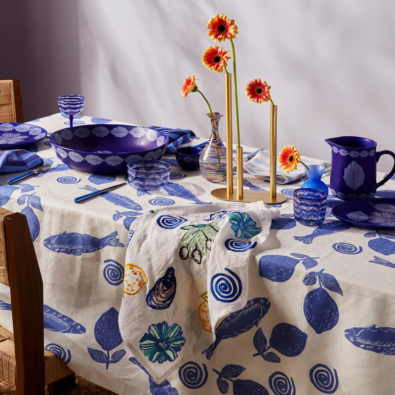 TABLECLOTH in Sardines Blue from Bonnie and Neil