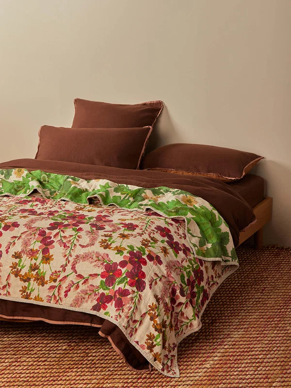 MARIGOLD LEAF QUILTED THROW in Lupin Multi from Bonnie and Neil