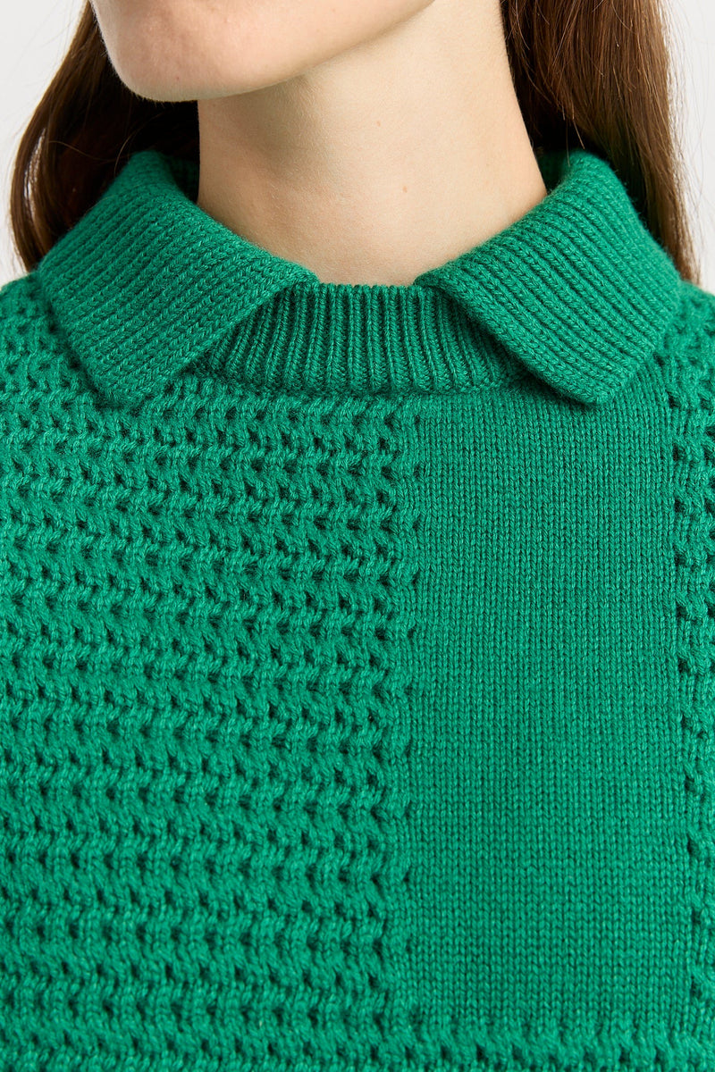 TEXTURED STITCH FUNNEL in Lush Green by Toorallie