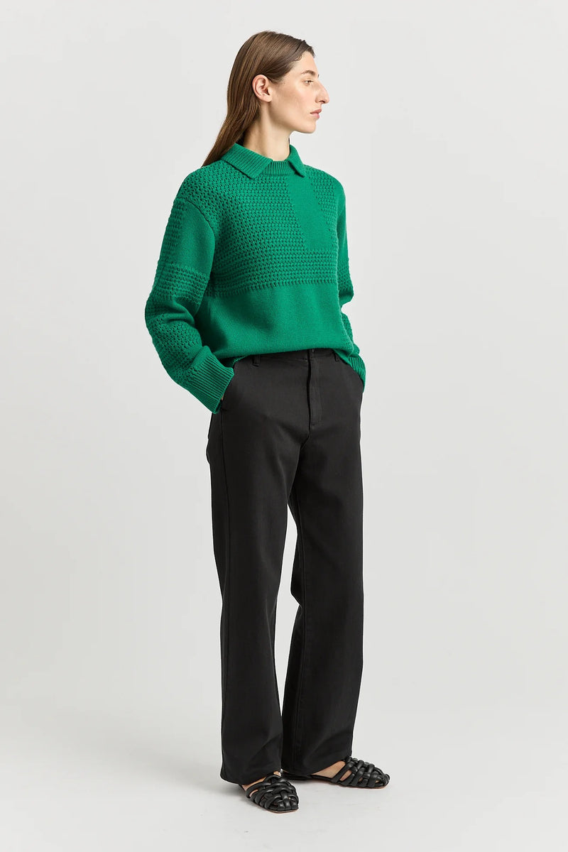 TEXTURED STITCH FUNNEL in Lush Green by Toorallie