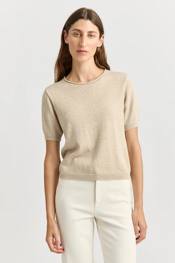 SHORT SLEEVE KNIT in Jute by Toorallie